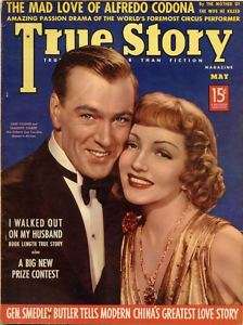 TRUE STORY   1938 mag GARY COOPER/C. Colbert (h574)  