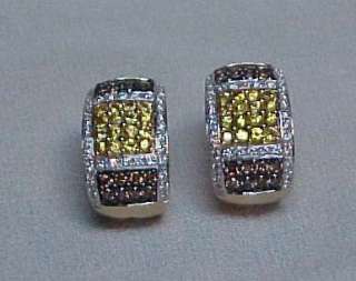 Le Vian Earrings 14K w/Certificate $5,900 Chocolate Diamonds & Yellow 