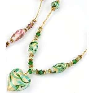 Green Preciosa Heart Necklace Pendant Charm Jewel Medallion Jewelry