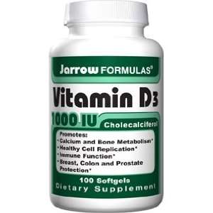  Jarrow Formulas Vitamin D3, 1000 IU Size 100 Softgels 