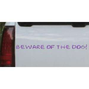 Purple 8in X .6in    Beware Of The Dog Decal Animals Car Window Wall 