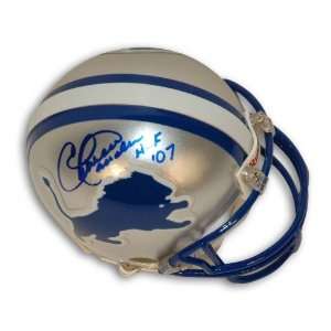 Charlie Sanders Autographed/Hand Signed Detroit Lions Mini Helmet 