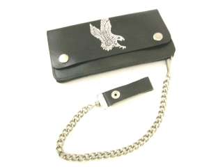 NEW Leather Biker WALLET   EAGLE w. Chain   Hand Made  