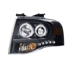  2007 2008 Ford Expedition Projctor Headlights Black Clear 