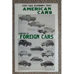  1957 Gas Economy Test For American Cars Poster Print 