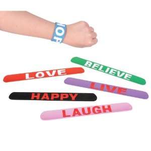  Sayings Slap Bracelets (6 Assorted) Toys & Games