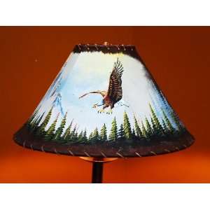  16 Painted Leather Lamp Shade  Eagle
