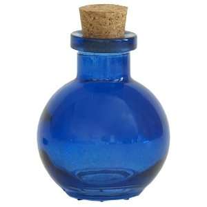  Blue Glass Bottle with Cork Top 