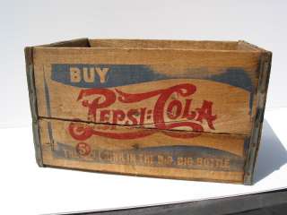 old Vintage Antique Double Dash Pepsi Cola Coke Wooden Crate Box Sign 