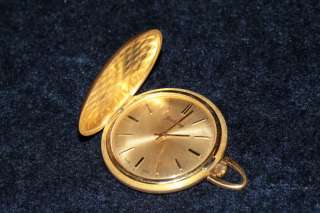 18K .750 Solid Gold Case Jardinay Pocket Watch Clock  