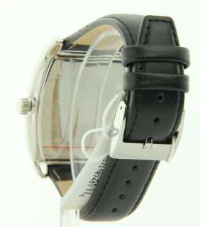   cole leather date watch all stainless steel case buckle smart smooth