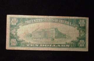 7709 Series 1929 Brown Seal $10 Virginia National Bank Petersburg,VA 