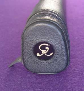 GINACUE Logo WHITTEN Black Leather Pool Cue Case GINA  