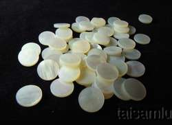 White Abalone Inlay Material 50 pieces Dots 7mm VW 07  