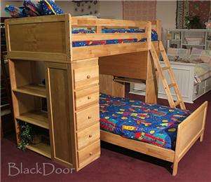   Solid Wood Twin Bedroom Set   Loft Bed Has Desk/Dresser/Storage  