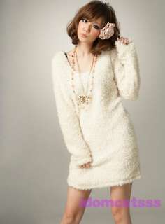 Beige/Grey Ladies NEW Faux Fur Mini Dress US sz S  