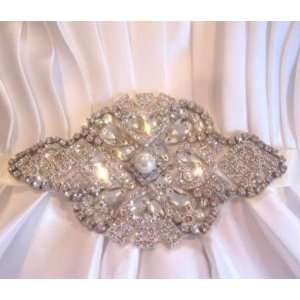  Bridal Dress Gown Beaded Jeweled Crystal Belt Sash 