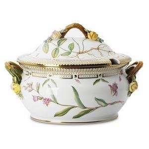 flora danica oval covered soup tureen by royal copenhagen small 84.5 