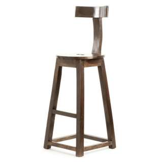Modern Industrial Rustic Solid Wood Counter Stool  