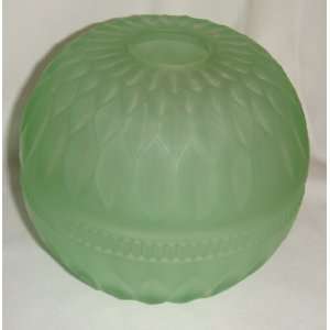  Mount Vernon pattern Candle Lamp in green satin glass 