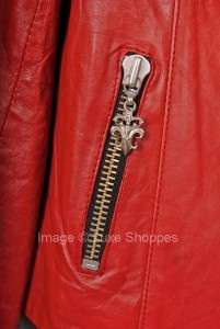   Underground by Nikki Sixx Red Leather Motorcycle Jacket   $895 Retail