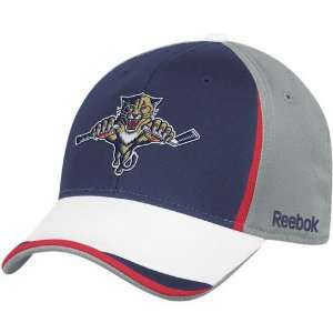 Reebok Florida Panthers Gray Navy Blue NHL 2010 Draft Day Flex Fit Hat 