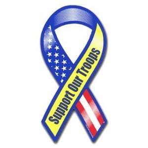   Red White Blue Yellow Support Our Troops Mini Magnet