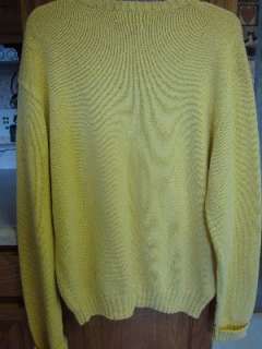 RALPH LAUREN POLO Mens Long Sleeve Sweater XL EXTRA LARGE Yellow Crew 