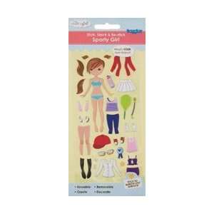  Grant Studios Taggles Dress Up Stickers Sporty Girl 34/Pkg 