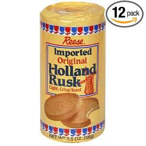 Reese Holland Rusk Light, Crisp Toast, 3.5 Ounce Packages (Pack of 12 