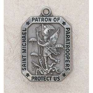  St. Florian Pewter Medal   7/8 H, 20 L Chain Jewelry