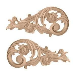 11 1/2W x 5 1/2H x 1/2D (Each Side) Large Rose Scrolls (Pair), Alde