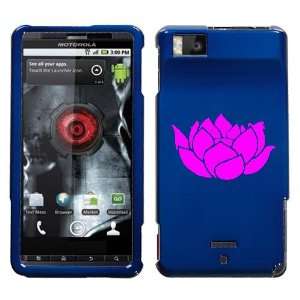  MOTOROLA DROID X PINK LOTUS ON A BLUE HARD CASE COVER 