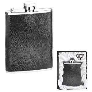   Leather Hip Flask in Gift Box w/ Funnel 
