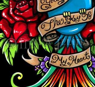 Swallow Queen Red Roses Tattoo Signed Print Loves Reign  