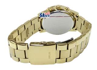 Guess U14503L1 chrono gold tone dial stainless steel band women watch 