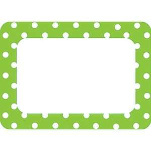  Lime Polka Dots 2 Name Tags Labels