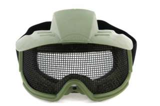   Mesh Airsoft Eye Protection Goggle Full Seal w/ Visor   Green  