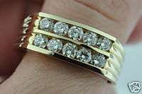 25 CT MENS DIAMOND RING channel yellow gold classy  