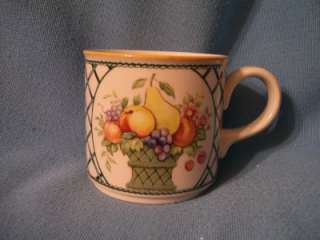 VILLEROY BOCH BASKET PATTERN FLAT CUP MUG SEIT 1748 FRUIT GREEN 
