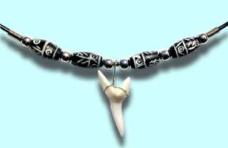 Mako Large Shark Tooth & Bone Necklace Maui Hawaii  