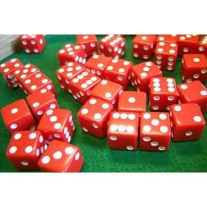  HQ Standard 16mm Red Six Sided Dice Toys & Games