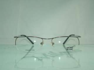 MONT BLANC MB 01 Gunmetal Designer Half Rim Silver Frames Eyeglasses 