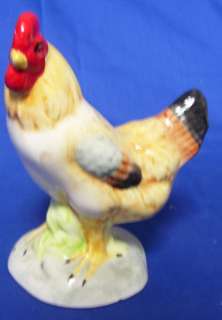   Ceramic White Yellow Red Rooster Chicken Hen Bird Read Description