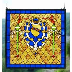  20W X 20H Victorian Shield Stained Glass Window