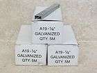 Lot of 15,000 A19 1/4 Galvanized Staples N