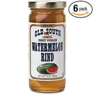 Old South Sweet Pickled Watermelon Rind 10 Oz Jar (6 Pack)  