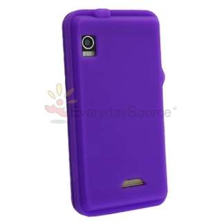 For Motorola A855 Droid 3in1 Black Blue Purple Gel Soft Case Skin 