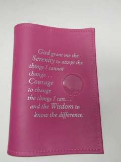 AA Alcoholics Anonymous Big Book Cover Serenity Prayer Coin Holder 