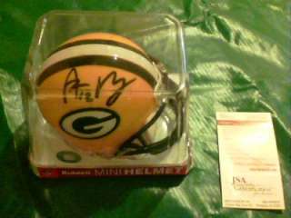   Mini Helmet the Green Bay Packers Aaron Rodgers Autographed COA by JSA